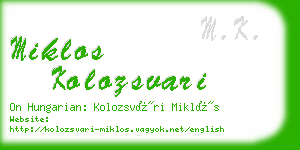 miklos kolozsvari business card